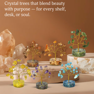 Crystal Tree Gift Set 12 Pcs ( 2-3 Inch ) Tree With Crystals (Orgone Base)