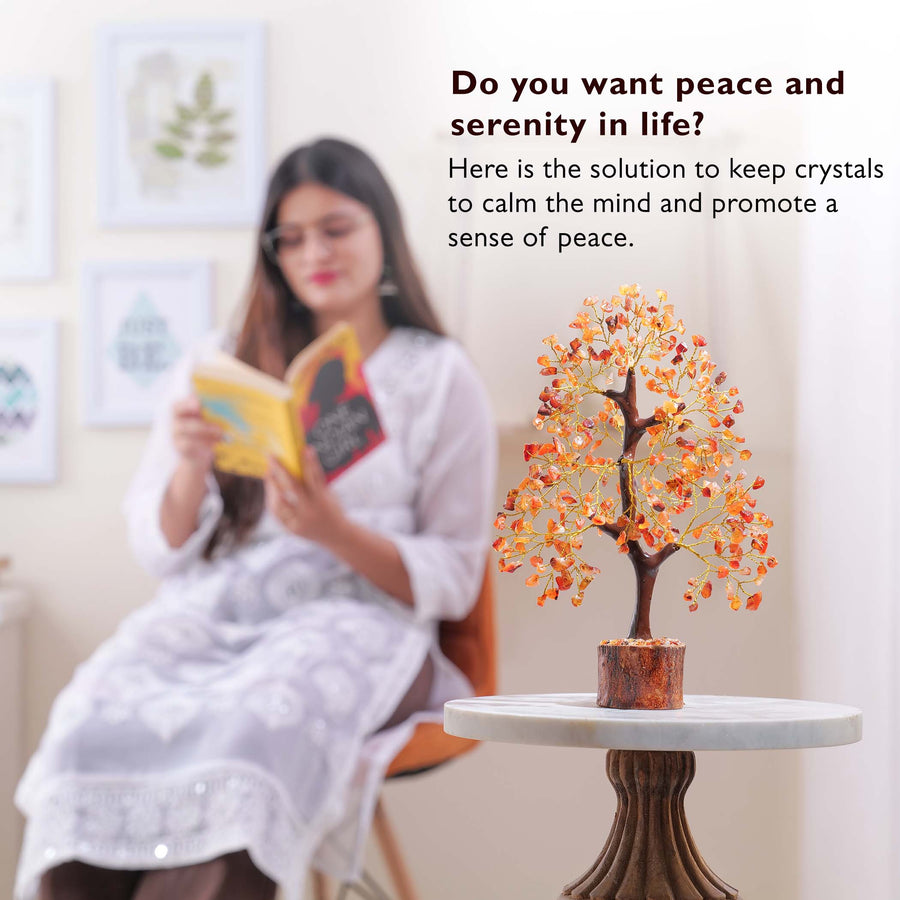 Yatskia Carnelian Sacral Chakra Tree, Promotes Courage and Confidence | 10-12 Inches