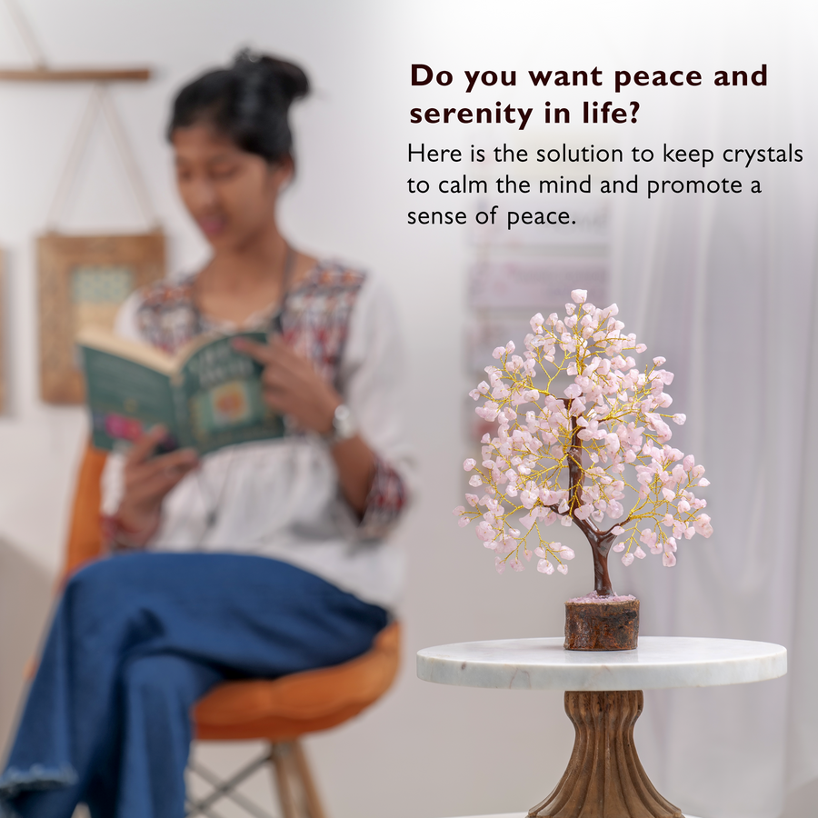 Rose Quartz Tree, Symbol of Love and Healing By Yatskia | 10-12 Inches