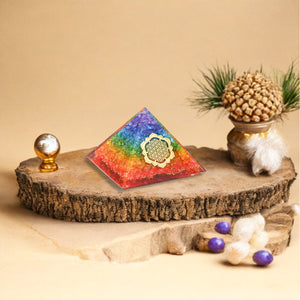 Sacred Geometry Seven Chakra Orgone Pyramid