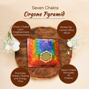 Sacred Geometry Seven Chakra Orgone Pyramid