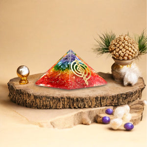 Seven Chakra Energy Orgone Crystal Pyramid