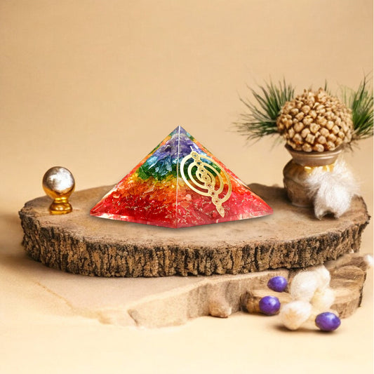 Seven Chakra Energy Orgone Crystal Pyramid