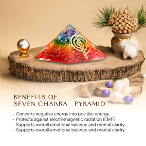 Seven Chakra Energy Orgone Crystal Pyramid