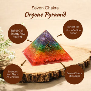 Seven Chakr Orgone Crystal Pyramid For Meditaion