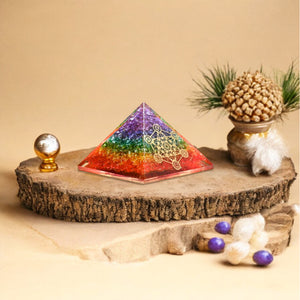 Seven Chakra Golden Metatron’s Cube Orgone Pyramid