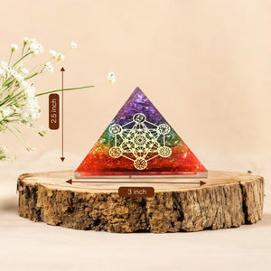 Seven Chakra Golden Metatron’s Cube Orgone Pyramid