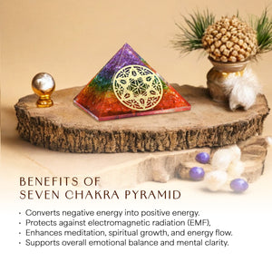 Seven Chakra Fertility Orgone Crystal Pyramid