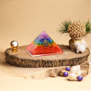 Seven Chakra Orgone Crystal PyramiD For Blessing