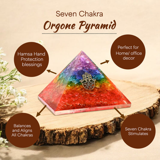 Seven Chakra Orgone Crystal PyramiD For Blessing