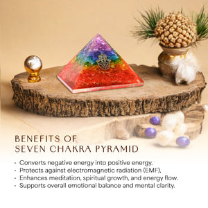 Seven Chakra Orgone Crystal PyramiD For Blessing