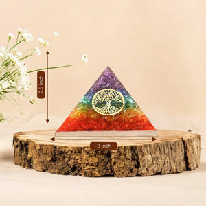 Seven Chakra Golden Tree of Life Orgone pyramid