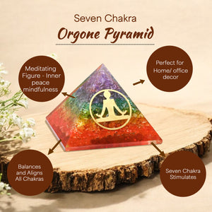 Seven Chakra Golden Meditation Orgone Pyramid