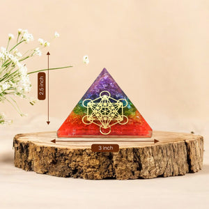Seven Chakra Orgone Crystal Pyramid For Negativity