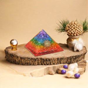 Seven Chakra Golden Sri Yantra Orgone Pyramid