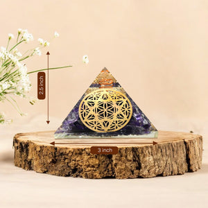 Amethyst Copper Coil Orgone Crystal Stone Pyramid