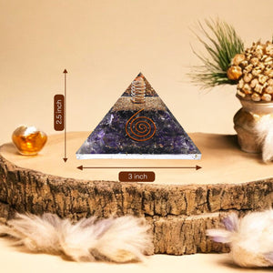 Amethyst Copper Spiral Orgone Crystal Pyramid