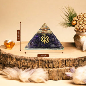 Amethyst Reiki Power Orgone Crystal Pyramid