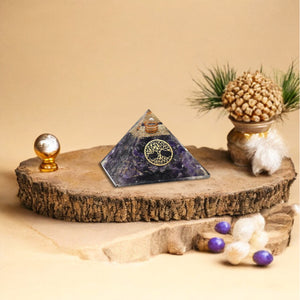 Amethyst Tree of Life Orgone Crystal Pyramid