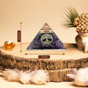 Amethyst Tree of Life Orgone Crystal Pyramid