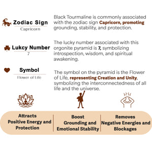 Black Tourmaline Flower of Life Orgone Pyramid
