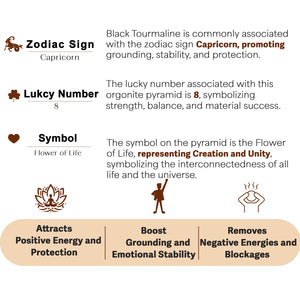 Black Tourmaline Sacred Geometry Orgone Crystal Pyramid
