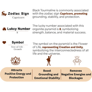 Black Tourmaline Tree of Life Orgone Crystal Pyramid