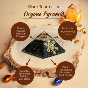 Black Tourmaline Orgone Pyramid For Self Confidence
