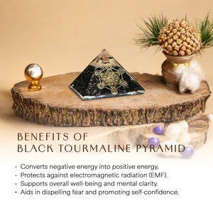 Black Tourmaline Orgone Pyramid For Self Confidence