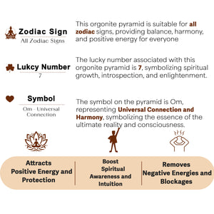 Black Tourmaline Om Orgone Crystal Pyramid