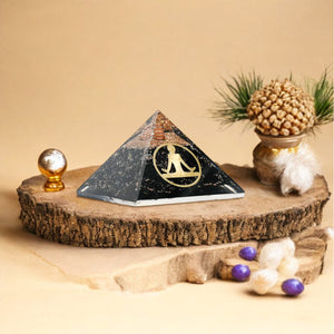 Black Tourmaline Meditation Orgone Crystal Pyramid