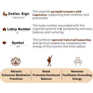 Black Tourmaline Golden Om Orgone Crystal Pyramid