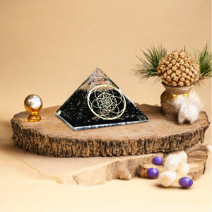 Black Tourmaline Orgone Pyramid For New Beginning