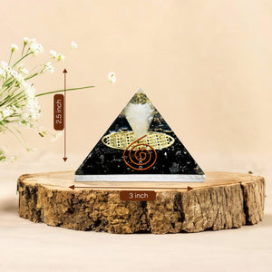 Black Tourmaline Orgone Pyramid For Good Luck