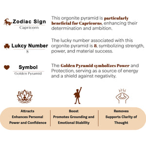 Black Tourmaline Gold Merkaba Orgone Pyramid