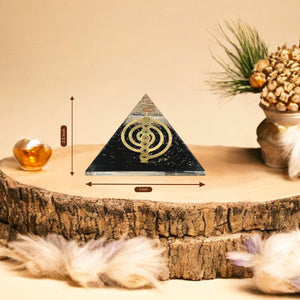 Black Tourmaline Chakra Coil Orgone Pyramid