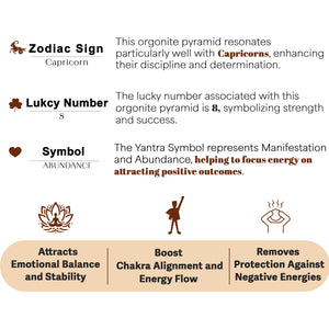 Black Tourmaline Sri Yantra Orgone Pyramid