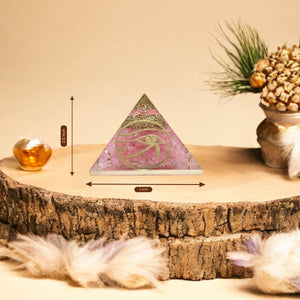 Rose Quartz Eye of Horus Orgone Crystal Pyramid