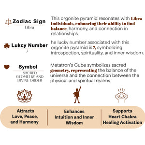 Rose Quartz Metatron’s Cube Orgone Crystal Pyramid