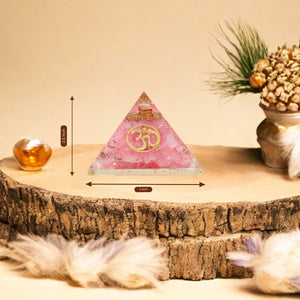 Rose Quartz Om Orgone Crystal Pyramid