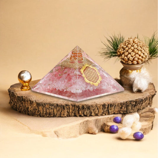 Rose Quartz Orgone Crystal Pyramid For Love
