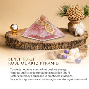Rose Quartz Orgone Crystal Pyramid For Love