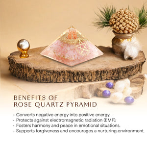Rose Quartz Pentagram Orgone crystal Pyramid