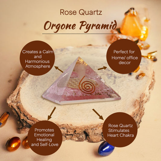 Rose Quartz Orgone Pyramid For Positivity