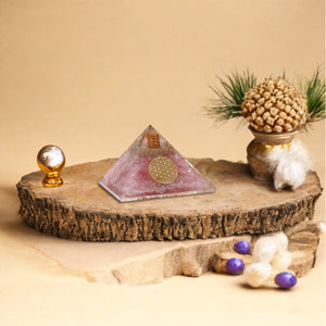 Rose Quartz Orgone Pyramid For Positivity