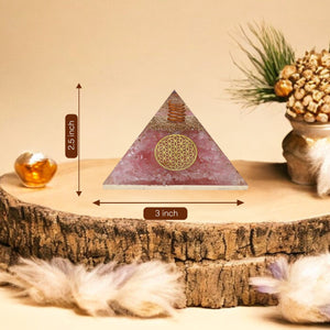 Rose Quartz Orgone Pyramid For Positivity