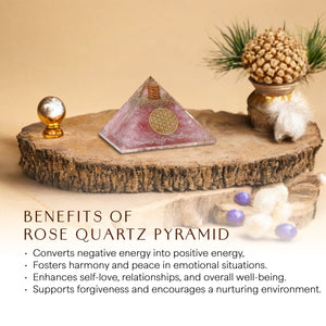Rose Quartz Orgone Pyramid For Positivity