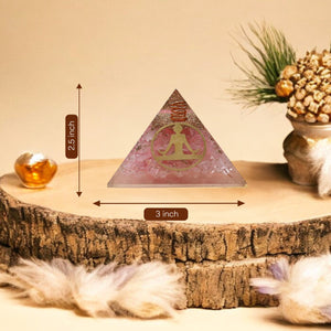 Rose Quartz Meditation Orgone Crystal Pyramid