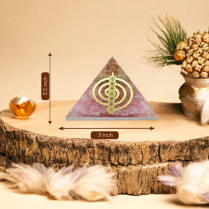 Rose Quartz Choku Rei Orgone Crystal Pyramid