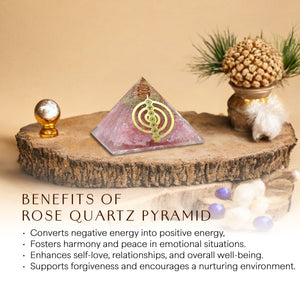 Rose Quartz Choku Rei Orgone Crystal Pyramid